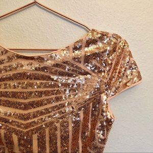 NWOT Rose Gold Sequined Dress
